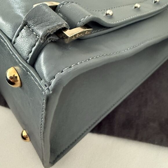 Meli Melo Anthropologie Norina Backpack Seafoam Green Blue Leather Italy - Picture 9 of 16